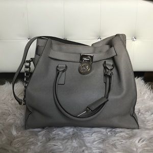Michael Kors Hamilton Grey Saffiano Leather Tote